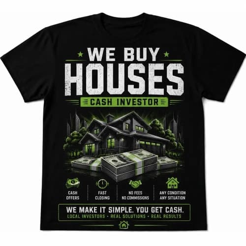 We Buy Houses Cash Investor Oversized T-Shirt