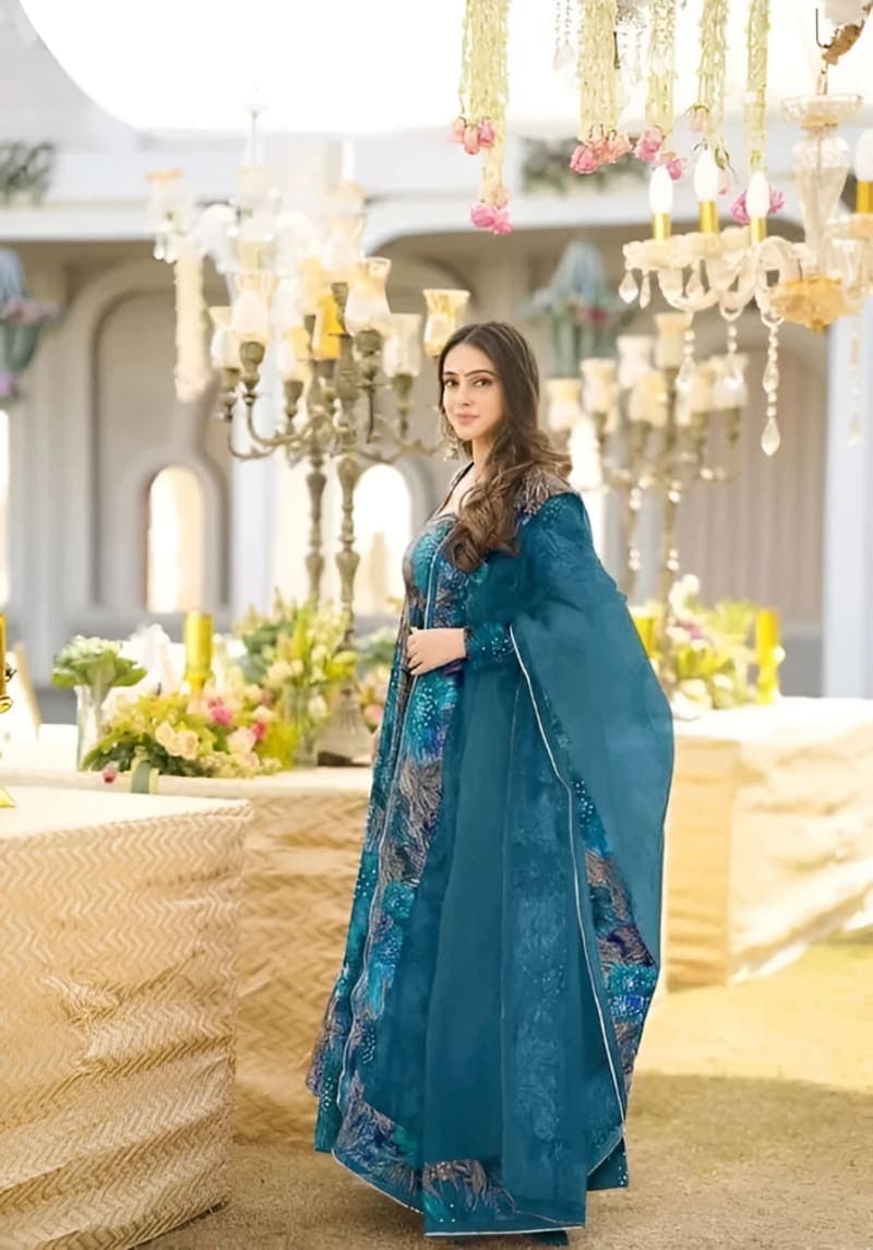 Floral Printed Rayon Long Anarkali Kurti