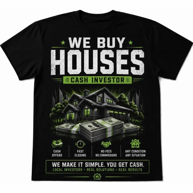 We Buy Houses Cash Investor Oversized T-Shirt