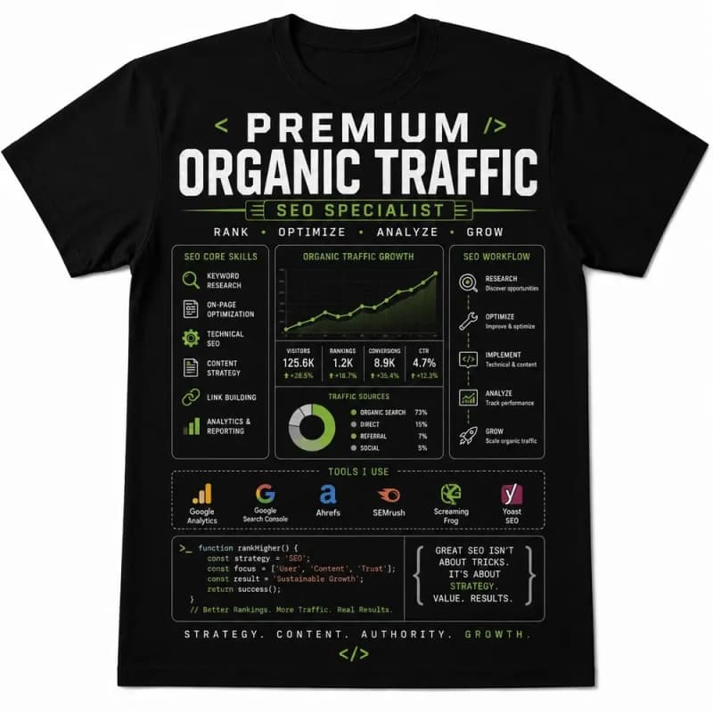 Premium Organic Traffic SEO Specialist T-Shirt