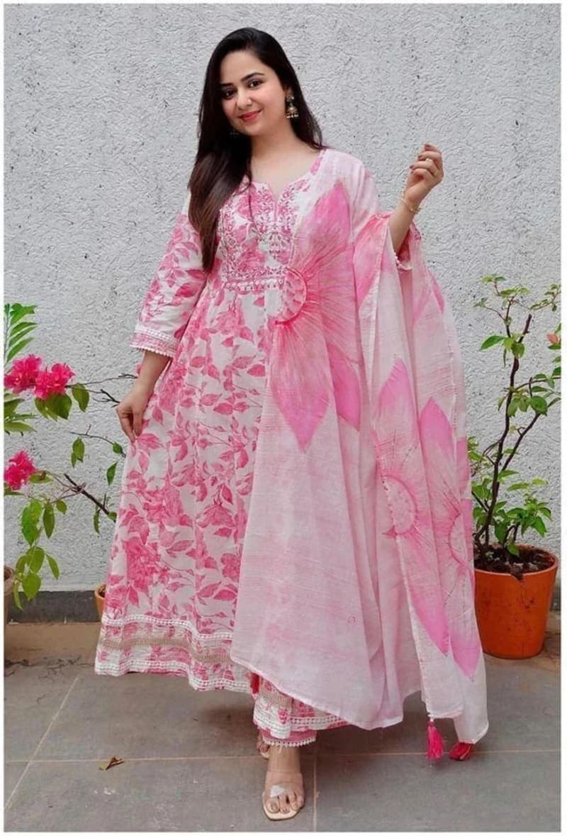Multicolor Printed Rayon Kurta Pant Set