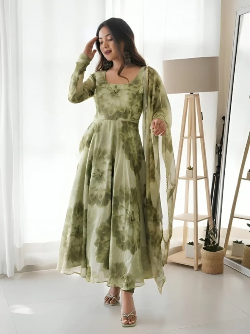 Multicolor Georgette Designer Anarkali Set